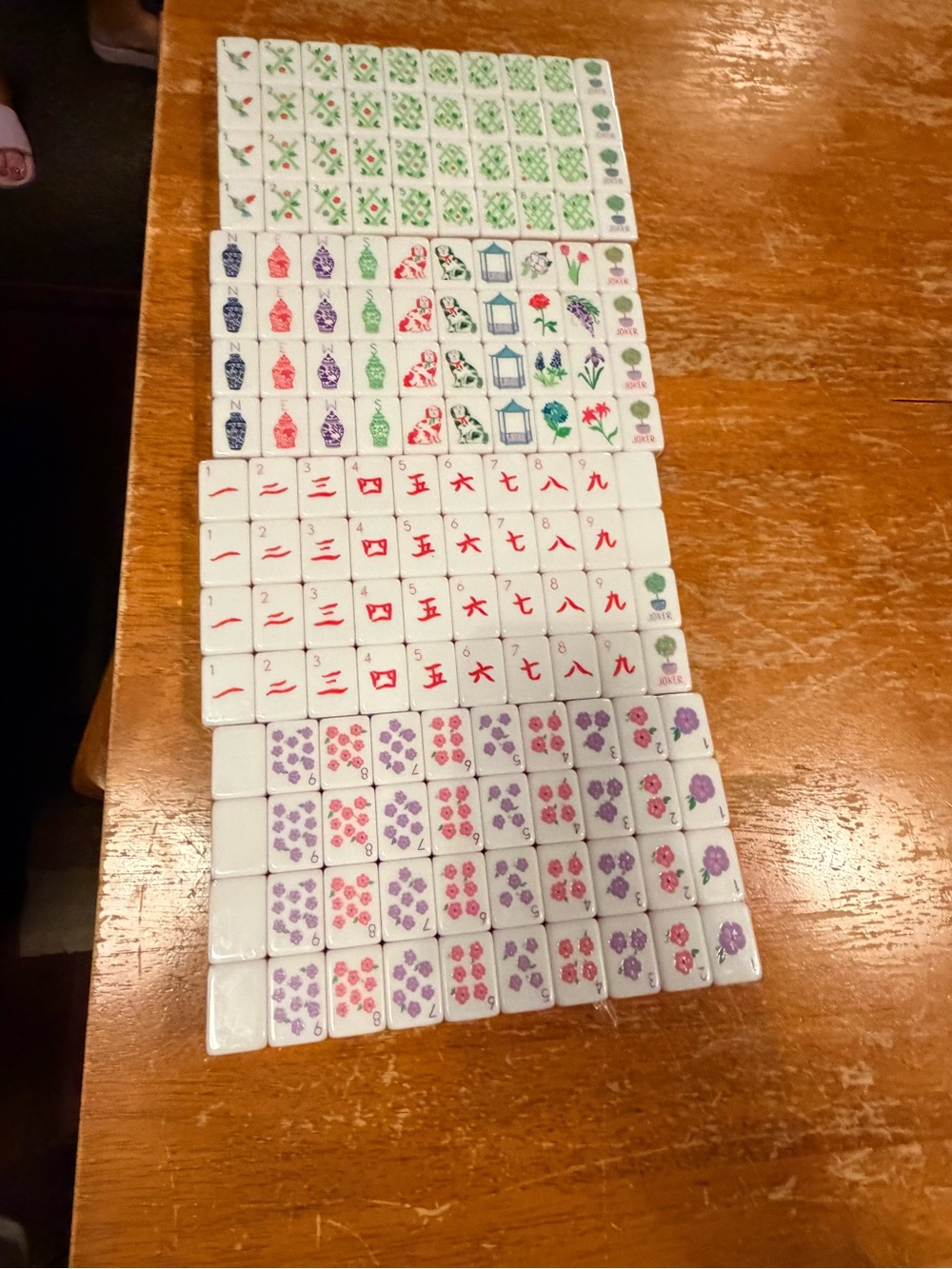 Spring has Sprung Mahjong Tile Set with Lavender backs - Picture 3 of 4